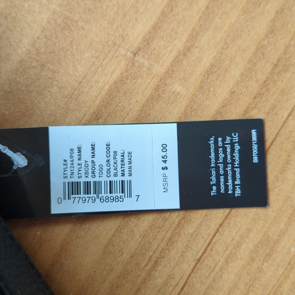 BNWT Vintage Black Tahari Crossbody Vegan Leather Purse - Picture 3 of 8